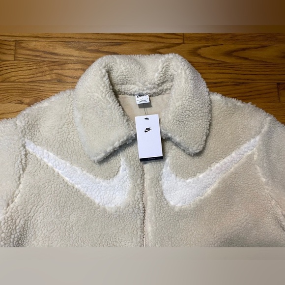 Nike Sportswear Swoosh Women's Jacket Sherpa OVERSIZED Sz Large New - Picture 6 of 9